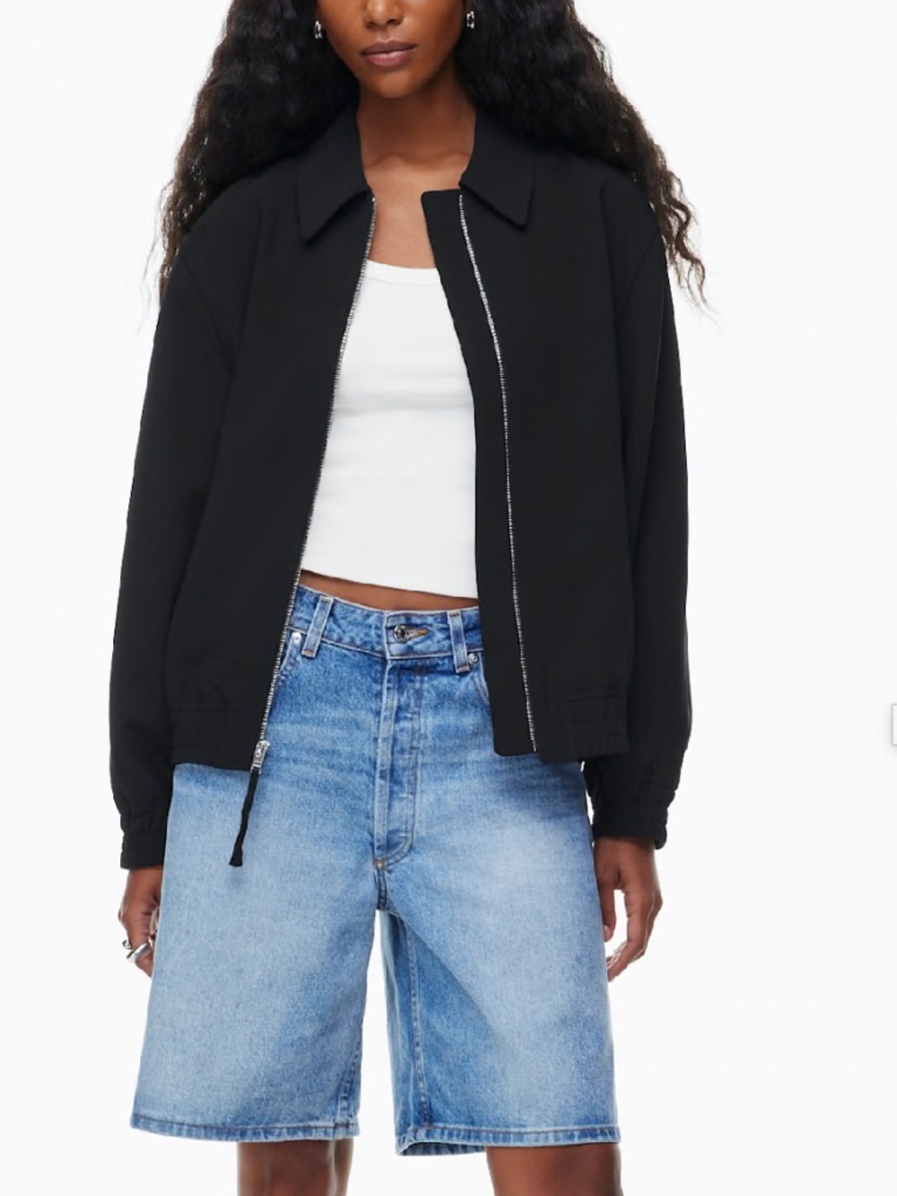 NWT Wilfred Stroll Bomber Crepe Jacket Black size 2